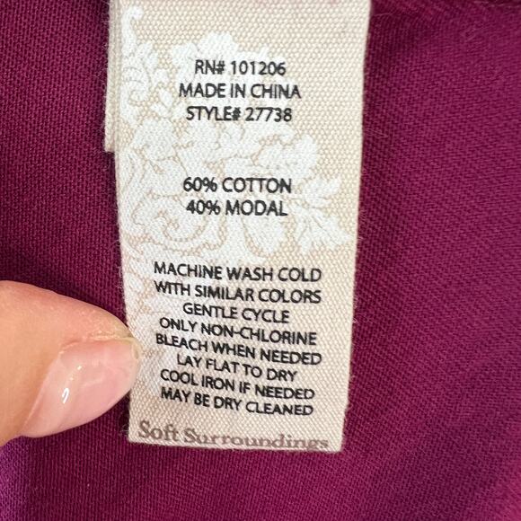 Soft Surroundings Burgundy Tank Maxi Dress Scoop Neck Pullover Size Medium M - Picture 8 of 8